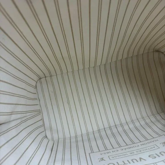 100% Authentic Louis Vuitton Neverfull W/Pouch Leather Tote Bag - Picture 15 of 16